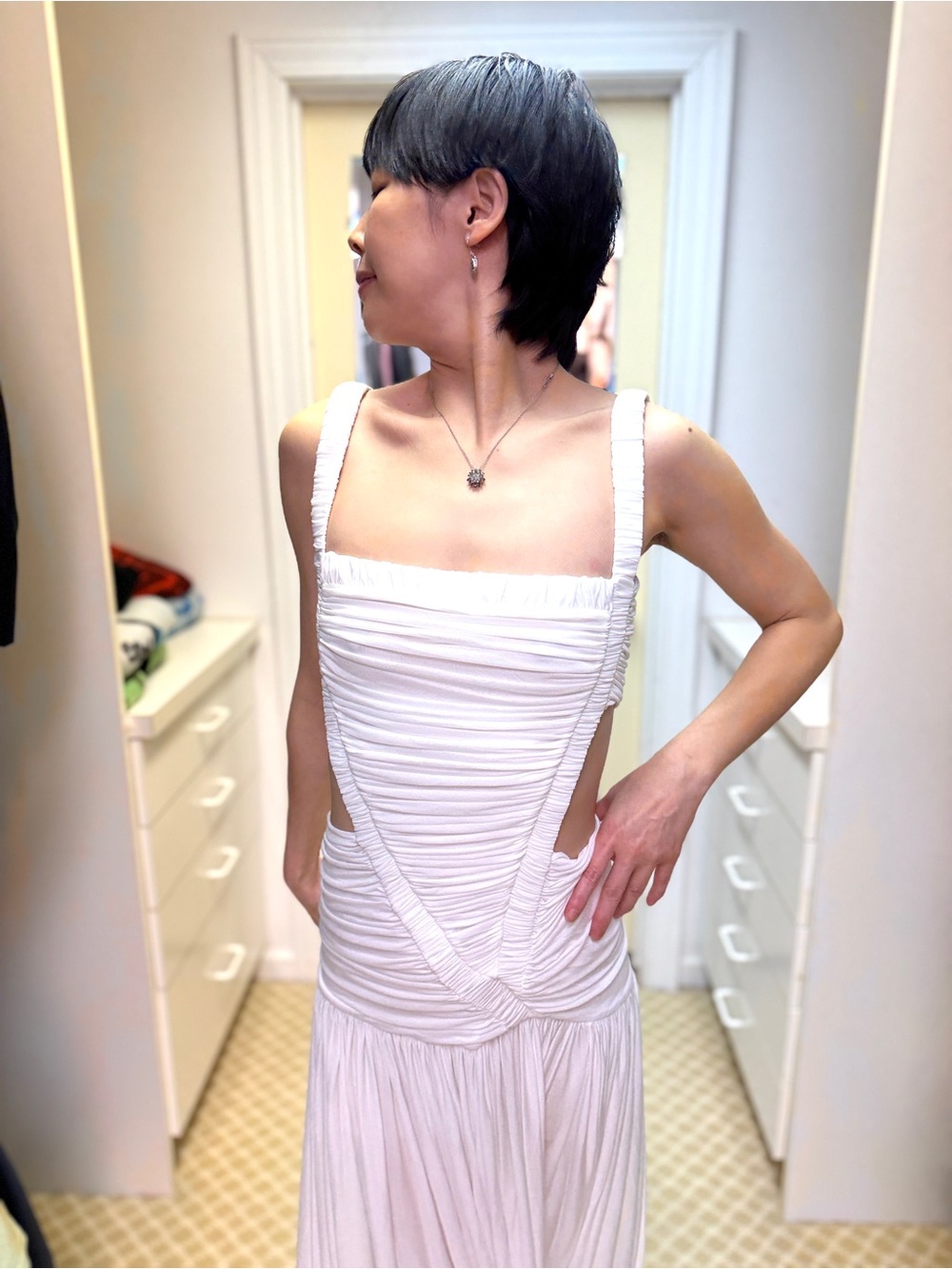 NWOT Christopher Esber White Cutout Maxi Dress, Size US 6 - Picture 5 of 6